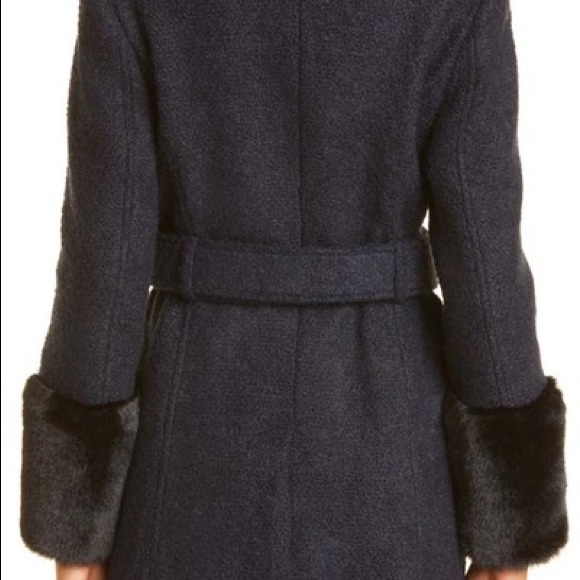 Ted Baker Llottie Faux collared, belted size 0  dark navy - Picture 3 of 3